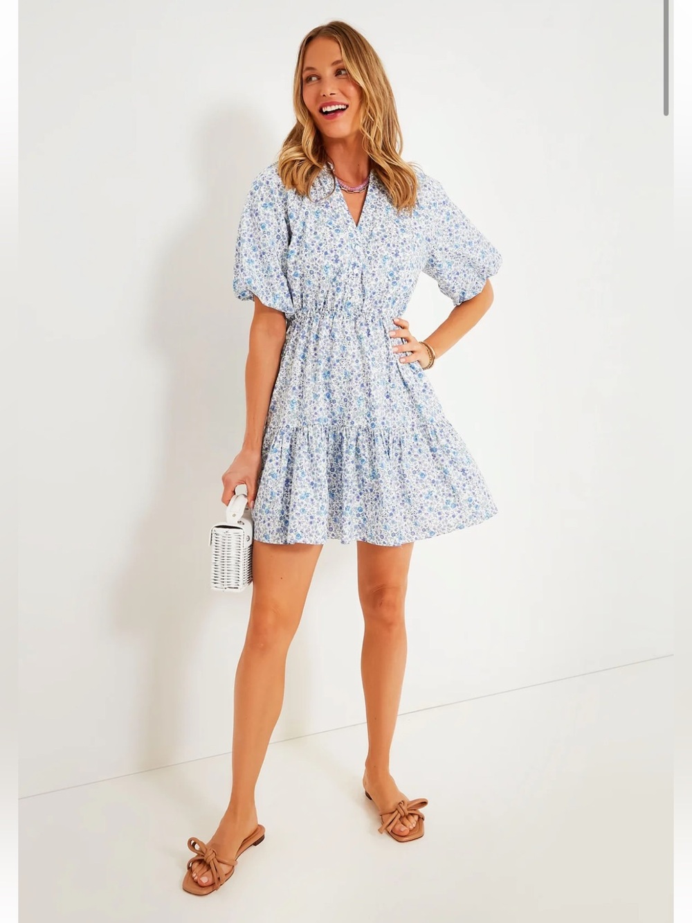 Tuckernuck Hyacinth House Blue Ditsy Floral Loren Mini Dress
